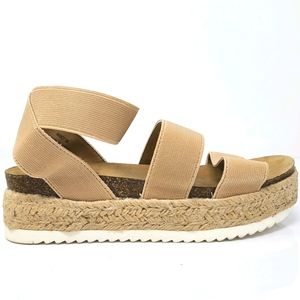 Cushionaire Fabric Strap Flat Sandals Size 6M